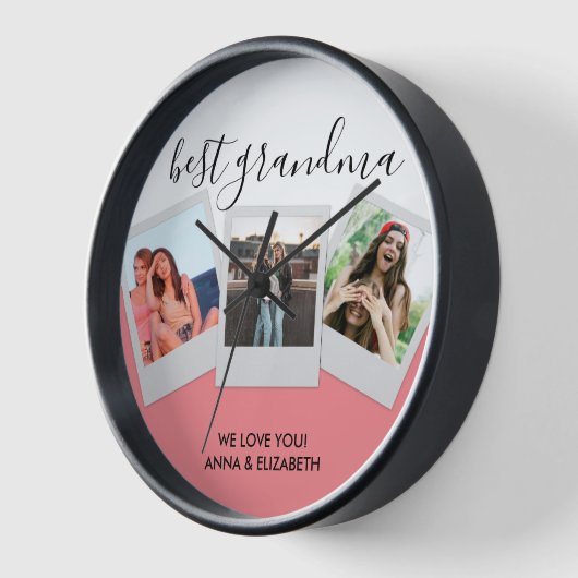おばあちゃんのコラージュ最高のギフトかわいい 壁時計 (傾斜)
