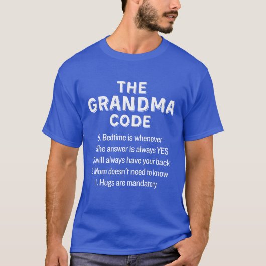 おばあちゃんのコードおもしろい規則 Tシャツ (正面)