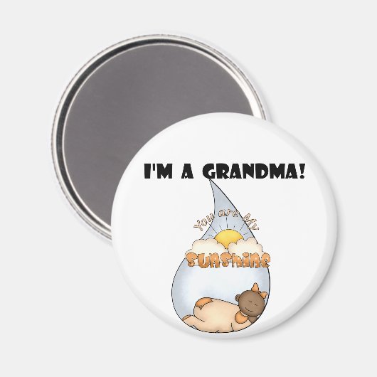 おばあちゃんのサンシャインアフリカンアメリカン・ガール マグネット (正面/裏面)