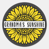 おばあちゃんのサンシャインサンフラワー ラウンドシール (正面)