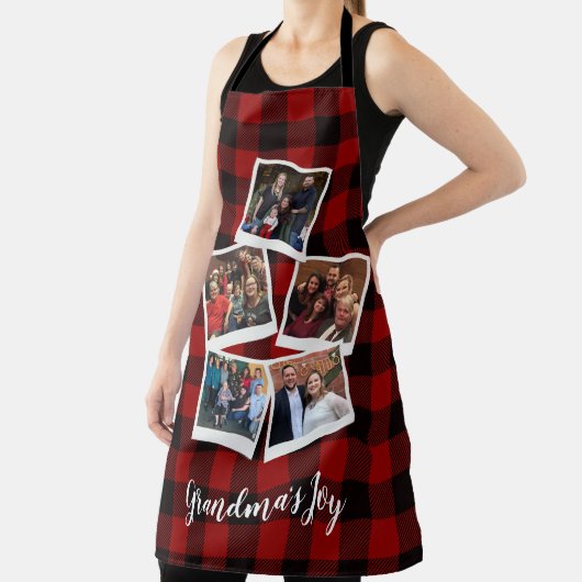 おばあちゃんのジョイ5フォトコラージュバッファロープレイド エプロン (インサイチュ)