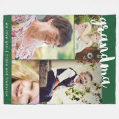 おばあちゃんのスクリプトフォトコラージュ フリースブランケット (正面(横))