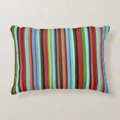おばあちゃんのストライプカラフル、ソフトで荒っぽい アクセントクッション (正面)