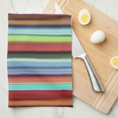 おばあちゃんのストライプカラフル、ソフトで荒っぽい キッチンタオル (四つ折り)