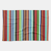 おばあちゃんのストライプカラフル、ソフトで荒っぽい キッチンタオル (横)