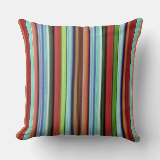 おばあちゃんのストライプカラフル、ソフトで荒っぽい クッション (正面)