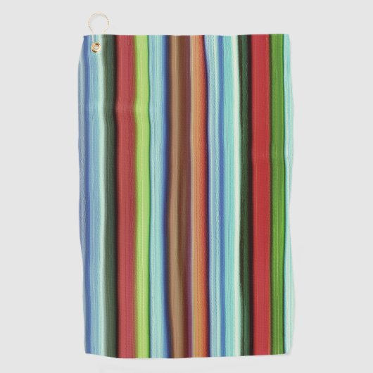 おばあちゃんのストライプカラフル、ソフトで荒っぽい ゴルフタオル (正面)