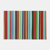 おばあちゃんのストライプカラフル、ソフトで荒っぽい ドアマット (正面)