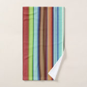 おばあちゃんのストライプカラフル、ソフトで荒っぽい バスタオルセット (ハンドタオル)