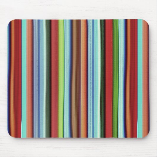 おばあちゃんのストライプカラフル、ソフトで荒っぽい マウスパッド (正面)