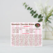 おばあちゃんのチョコムースのレシピカード ポストカード (スタンド正面)
