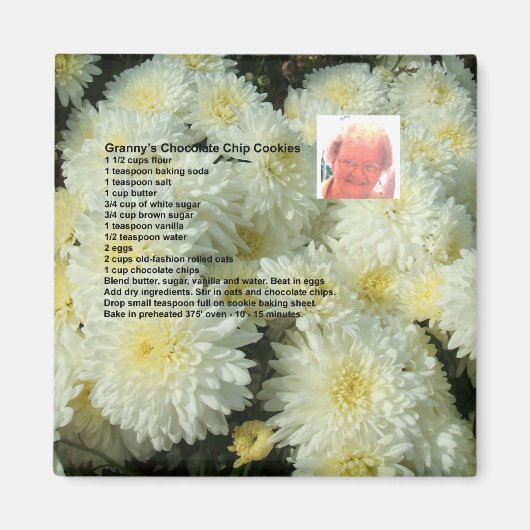 おばあちゃんのチョコレートチップクッキーレシピマグネット マグネット (正面)