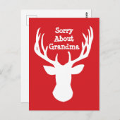 おばあちゃんのトナカイ葉書ごめんなさい ポストカード (正面/裏面)