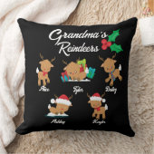 おばあちゃんのトナカイ5カスタムクリスマス クッション (ブランケット)