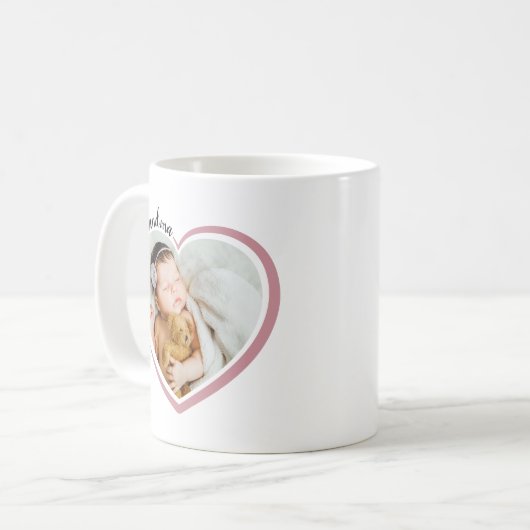 おばあちゃんのハート写真が大好き コーヒーマグカップ (正面左)