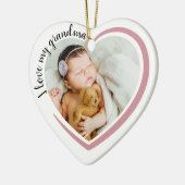 おばあちゃんのハート写真が大好き セラミックオーナメント (左)