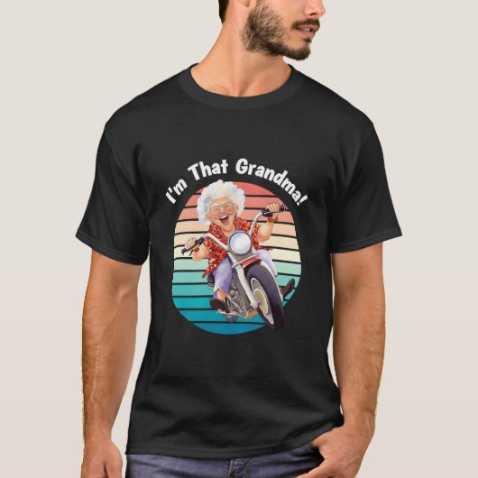 おばあちゃんのバイク大好き Tシャツ (正面)