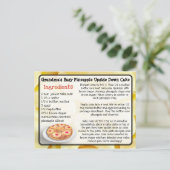 おばあちゃんのパイナップル逆さケーキレシピカード ポストカード (スタンド正面)