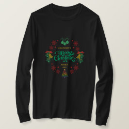 おばあちゃんのパーソナライズされたヴィンテージメリークリスマス Tシャツ