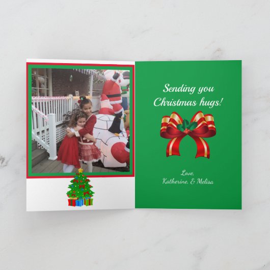 おばあちゃんのパーソナライズのための2フォトクリスマスカード シーズンカード (内部)