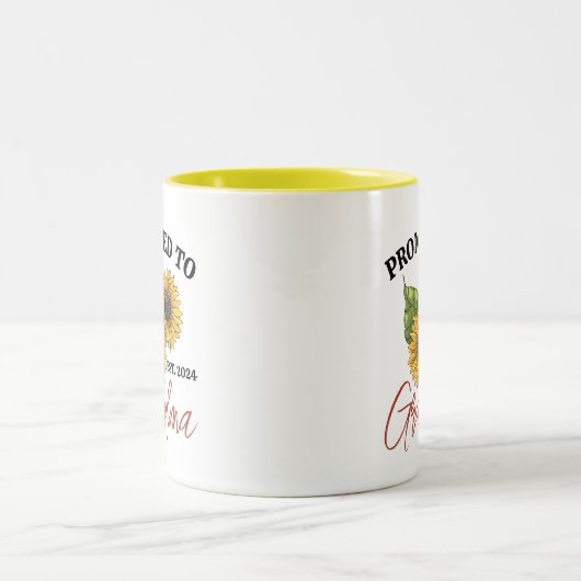 おばあちゃんのヒマワリフローラに昇格 ツートーンマグカップ (中央)