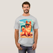おばあちゃんのピクセル犬 Tシャツ (正面フル)