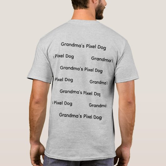 おばあちゃんのピクセル犬 Tシャツ (裏面)
