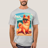 おばあちゃんのピクセル犬 Tシャツ (正面)