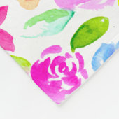 おばあちゃんのフォトコラージュの花が大好き フリースブランケット (角)