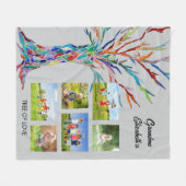おばあちゃんのフォトコラージュフリースブランケット フリースブランケット (正面(横))