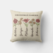 おばあちゃんのフラワーガーデン5グランドキッズ名フローラ クッション (正面)