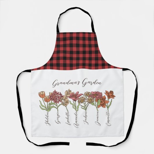 おばあちゃんのフラワーガーデン7グランドキッズ名フローラ エプロン (正面)