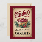 おばあちゃんのブランドのクランベリー追加メッセージ シーズンポストカード (正面/裏面)