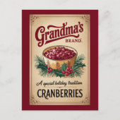 おばあちゃんのブランドのクランベリー追加メッセージ シーズンポストカード (正面)