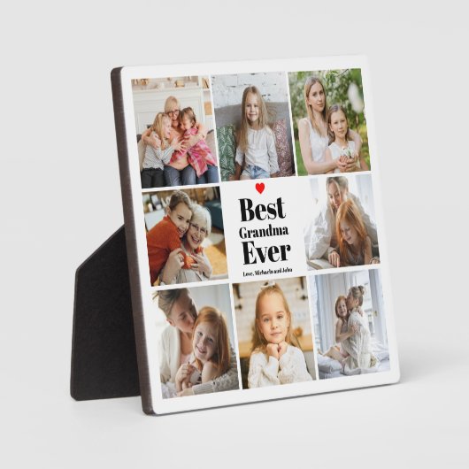 おばあちゃんのプレゼントハート8 Photo Collage フォトプラーク (正面)