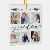 おばあちゃんのプレゼント |孫の写真コラージュ セラミックオーナメント (右)