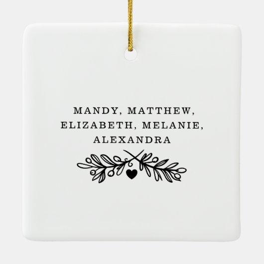 おばあちゃんのプレゼント |孫の写真コラージュ セラミックオーナメント (裏面)