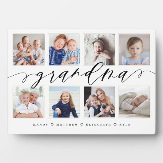 おばあちゃんのプレゼント |孫の写真コラージュ フォトプラーク (正面)