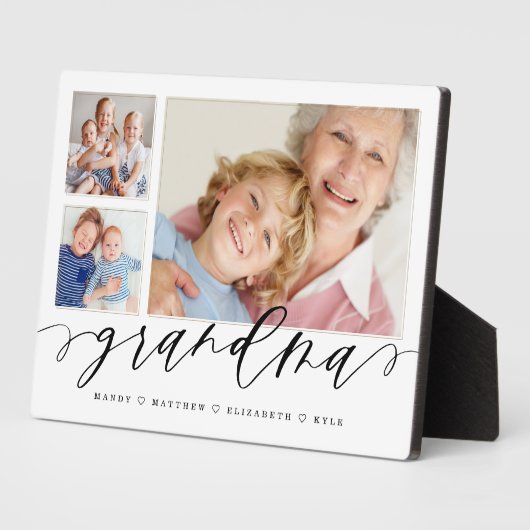 おばあちゃんのプレゼント |孫3フォトコラージュ フォトプラーク (側面)