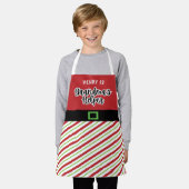 おばあちゃんのヘルパー赤と緑のクリスマス エプロン (着用した状態)