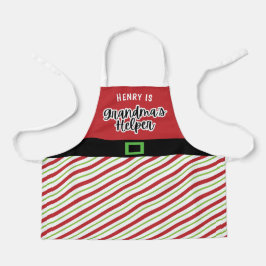 おばあちゃんのヘルパー赤と緑のクリスマス エプロン