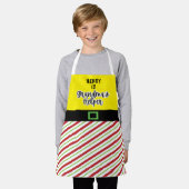 おばあちゃんのヘルパー赤と緑のクリスマス エプロン (着用した状態)