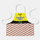 おばあちゃんのヘルパー赤と緑のクリスマス エプロン (正面)