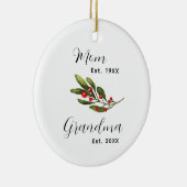 おばあちゃんのベビーの写真クリスマス記念品 セラミックオーナメント (右)