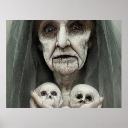 おばあちゃんのベビーハロウィンポストカード ポスター (正面)