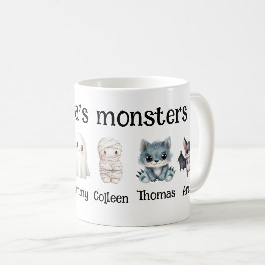 おばあちゃんのモンスターマグ – かわいいハロウィンマグ コーヒーマグカップ (正面右)