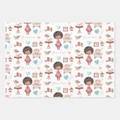 おばあちゃんのラッピング紙フラットシートセット3 ラッピングペーパーシート (正面3)