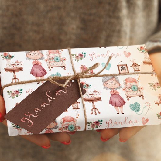 おばあちゃんのラッピング紙フラットシートセット3 ラッピングペーパーシート