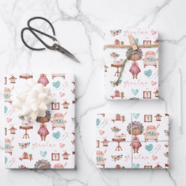 おばあちゃんのラッピング紙フラットシートセット3 ラッピングペーパーシート