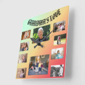 おばあちゃんのラブスクエアウォールクロック スクエア壁時計 (傾斜)